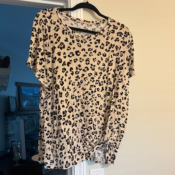 Maurices Tops - Maurices Beige Leopard Print Short Sleeve Top